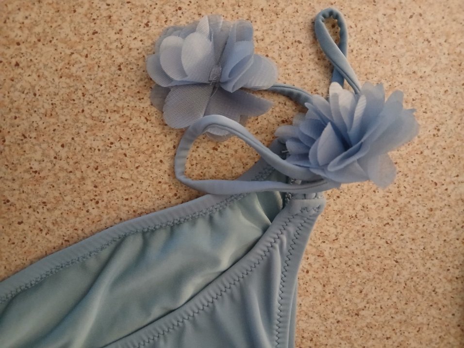 Bohem Tarzı Çiçek Desenli İpli Bikini - Görsel 5