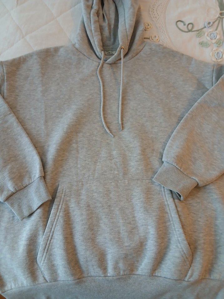 Gri Kapüşonlu Kadın Sweatshirt LTB - Görsel 3