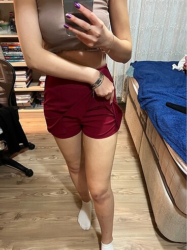 Diğer bordo şort etek