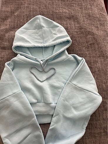 Diğer Crop Bebek mavisi sweatshirt