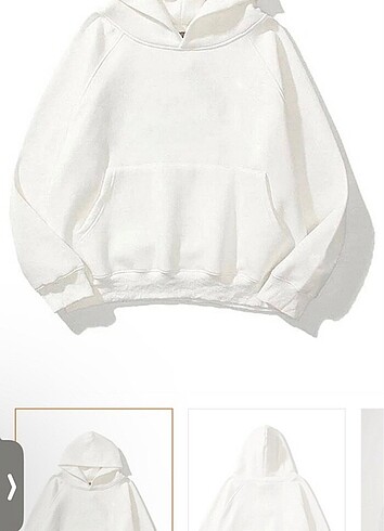 BEYAZ KAPŞONLU SWEATSHIRT S BEDEN