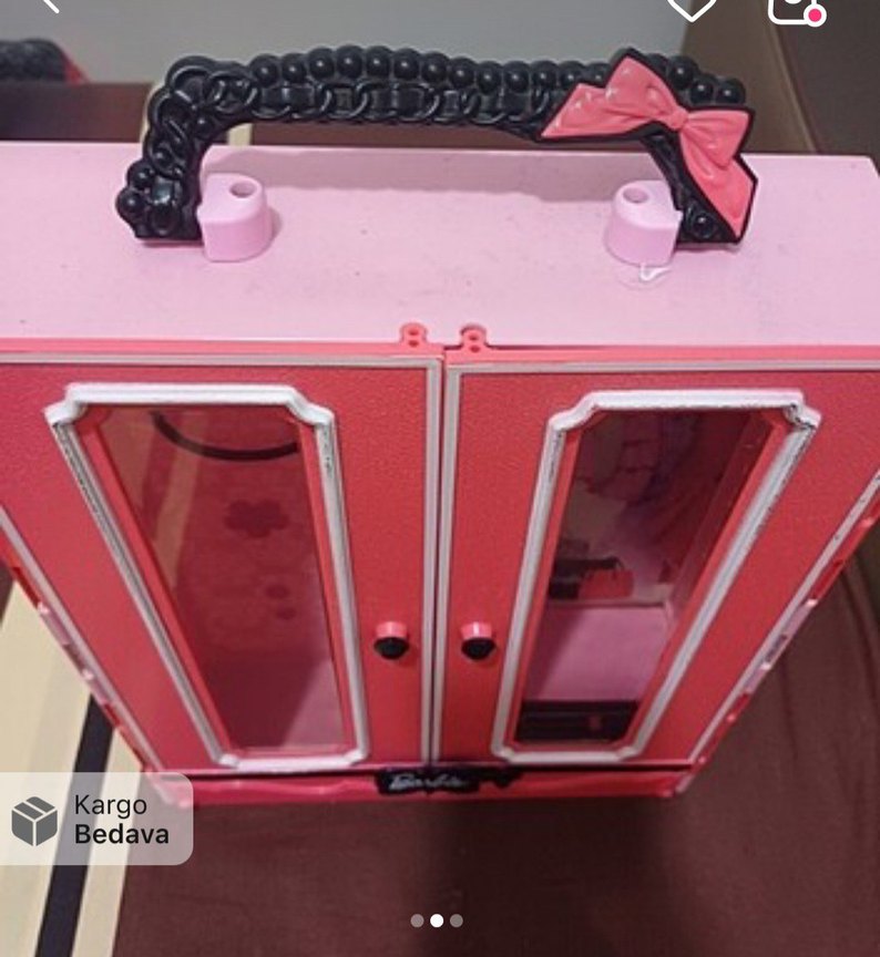 Pembe Barbie Çocuk Dolabı - Görsel 2