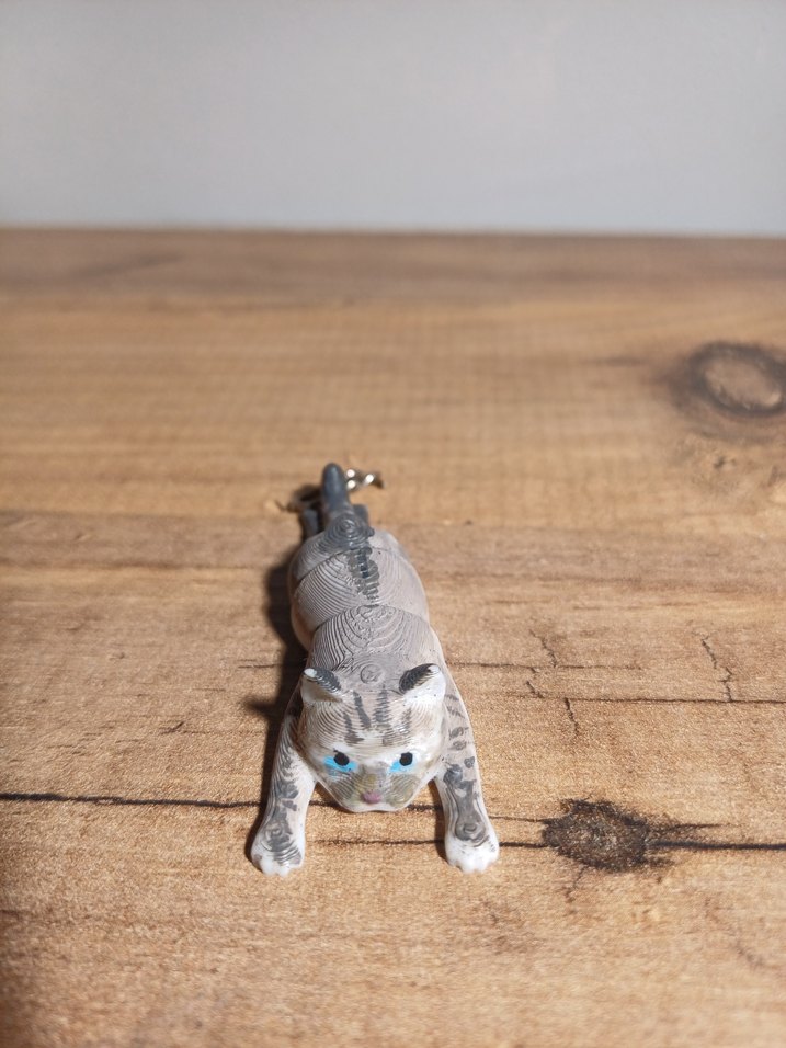 Gri Kedi Figürlü Kolye ucu yada anahtarlik - Görsel 3