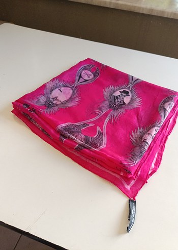 Pembe İpek Dokulu Bohem Kadın Fuları