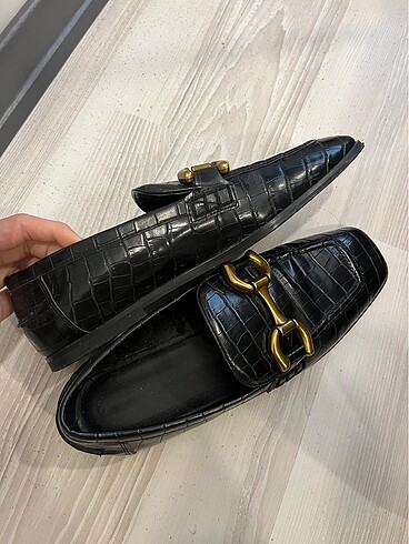 39 Beden siyah Renk Zara Loafer Ayakkabı