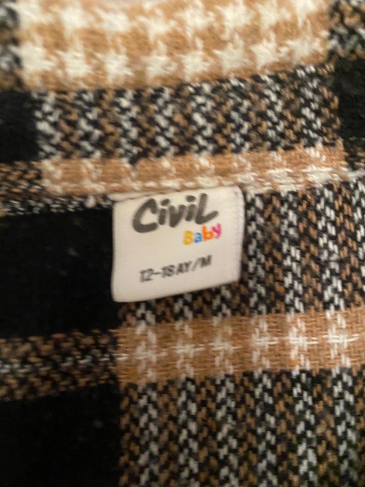 Erkek Bebek Ekose Gömlek ve Bej Pantolon Takımı - Görsel 2