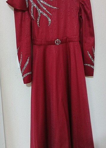 Diğer Bordo Taşlı Elbise