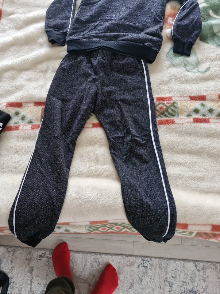 Gri Erkek Çocuk Sweatshirt ve Eşofman Takımı - Görsel 3