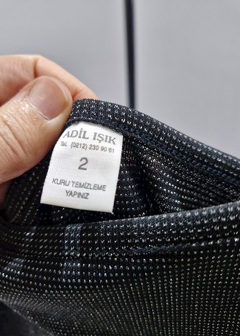 simli Zincir Detaylı Siyah Uzun Abiye Elbise - Görsel 4