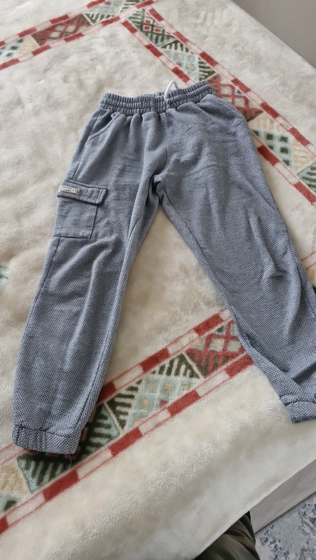 Erkek Çocuk Gri Kapüşonlu Fermuarlı Sweatshirt ve pantolon - Görsel 3