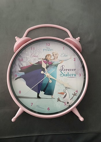 Pembe Disney Frozen Duvar ve Masa Saati