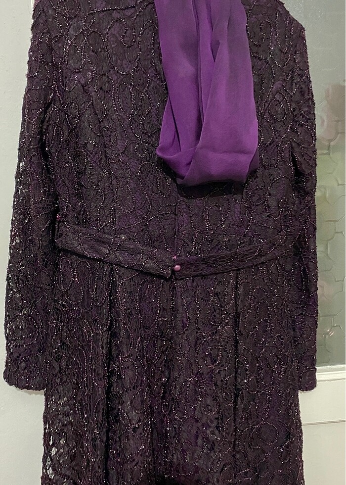 Mor abiye elbise - Görsel 3