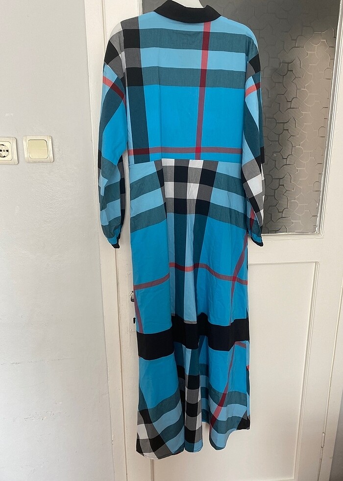 İnvee marka mavi çizgili elbise - Görsel 4