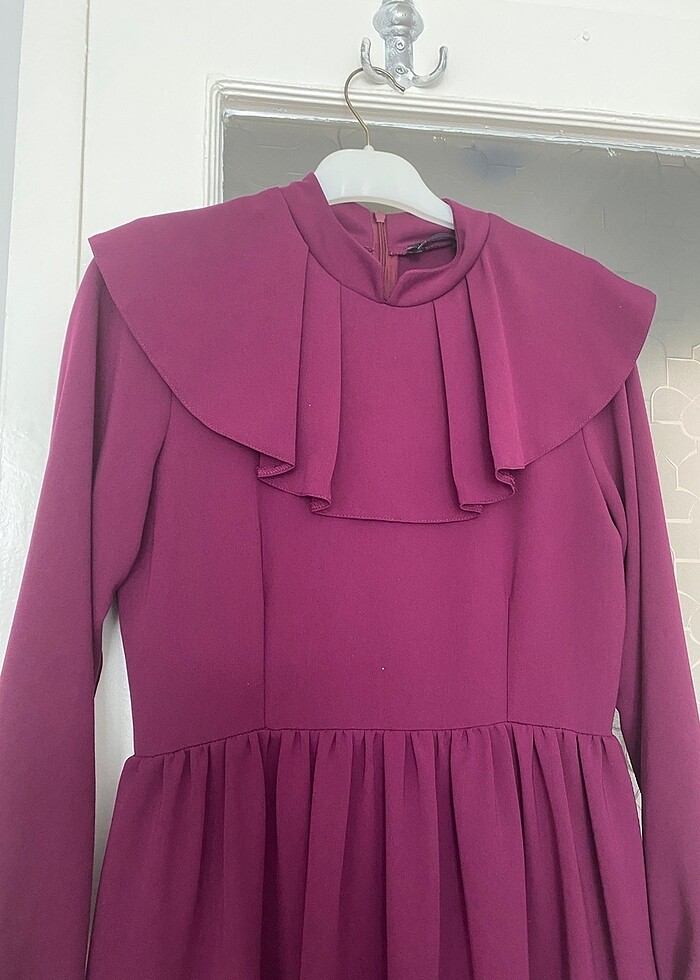 Mürdüm uzun elbise - Görsel 5