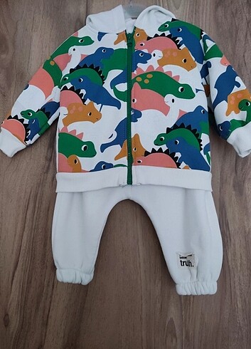 1 Yaş Beden beyaz Renk Bebek alt-üst takım 9+12