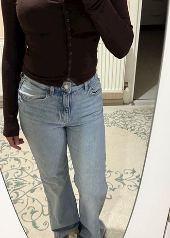 H&M Hm Buz Mavisi Dusuk Bel Jean