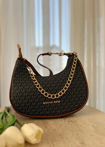 Zincir Detaylı Michael Kors Kahverengi Deri Çanta