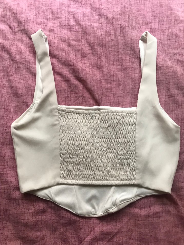 Beyaz Crop Korse Bustiyer - Görsel 2