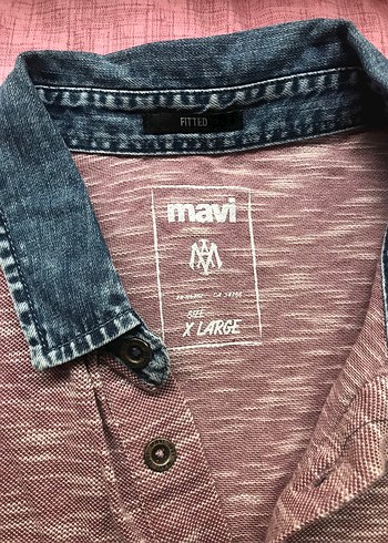 mavi jean polo yaka tişört - Görsel 3