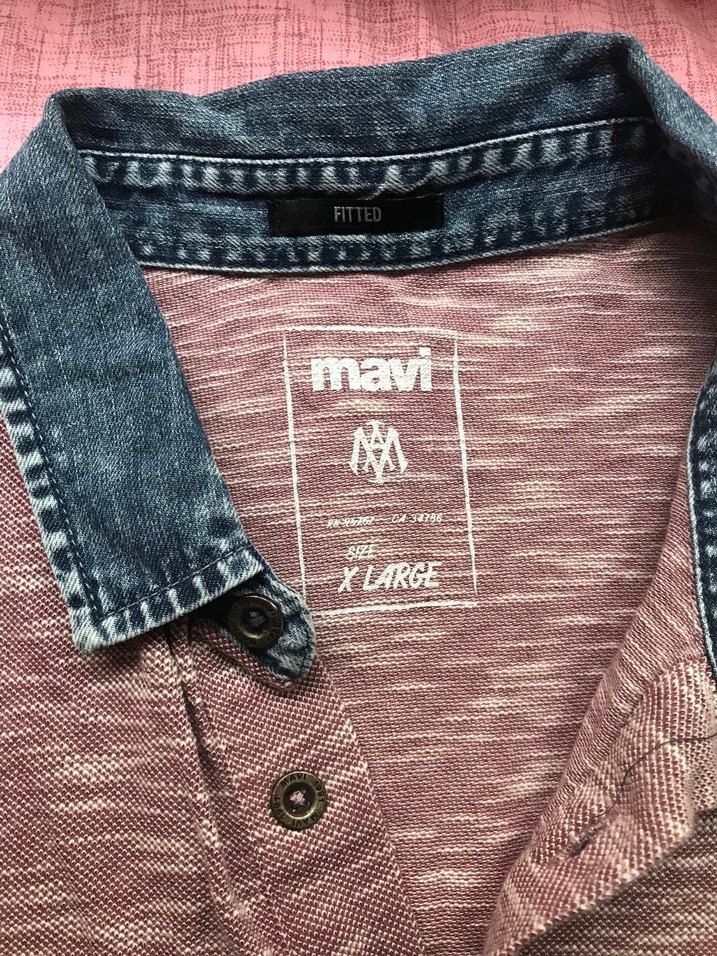 mavi jean polo yaka tişört - Görsel 3