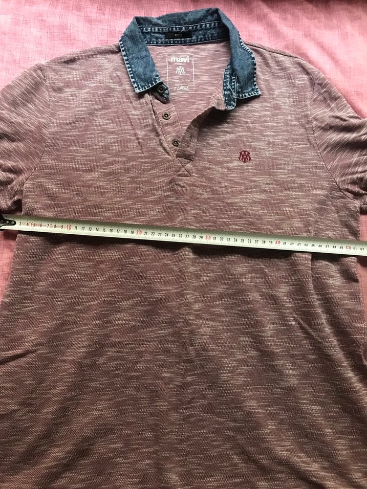 mavi jean polo yaka tişört - Görsel 4