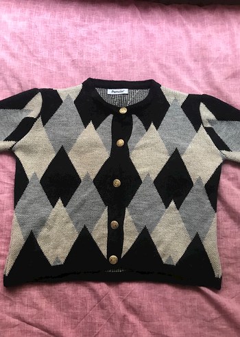 BaklavaDesenli ÖrgüKısa Hırka - Görsel 6