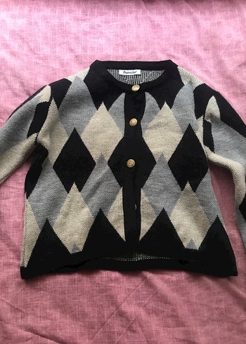 BaklavaDesenli ÖrgüKısa Hırka - Görsel 2