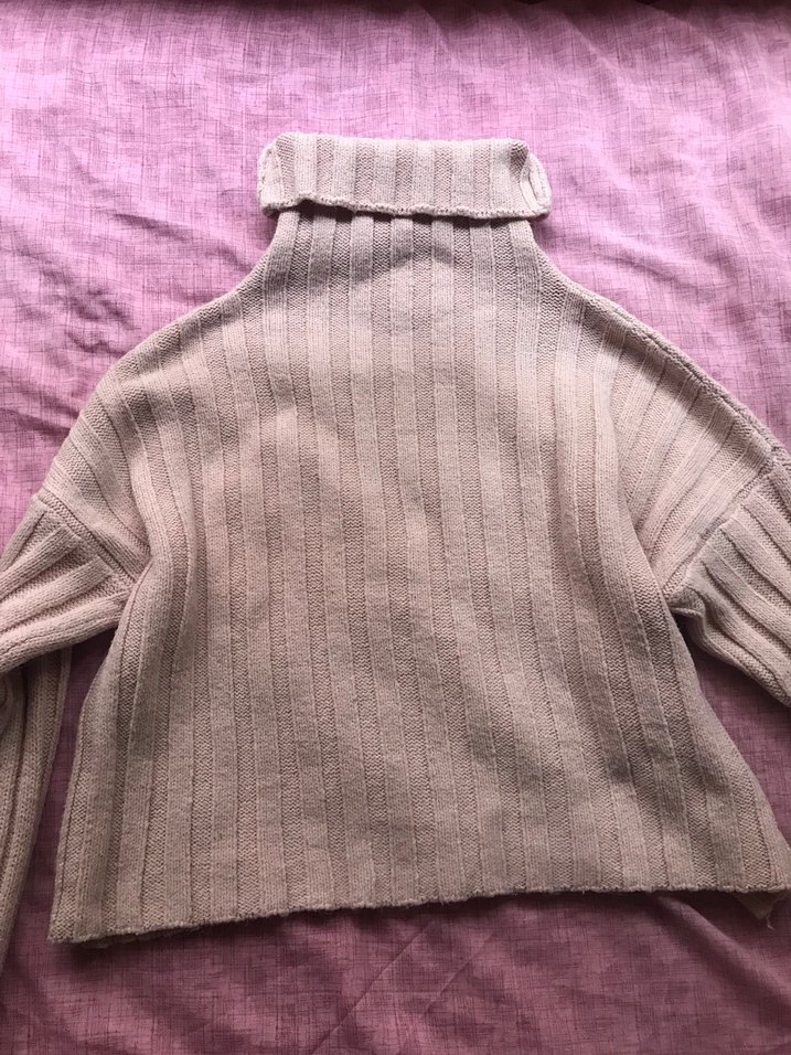 Pembe  Balıkçı Yaka Triko Kazak - Görsel 5