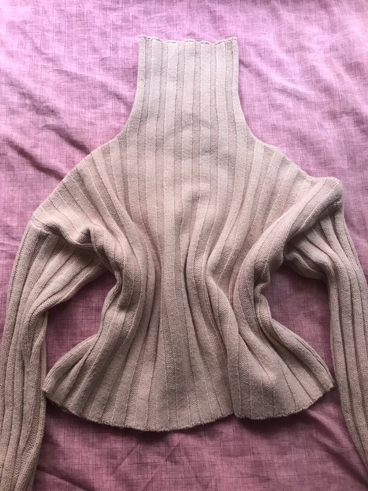 Pembe  Balıkçı Yaka Triko Kazak - Görsel 2