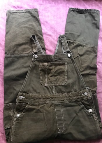 haki denim tulum salopet - Görsel 4