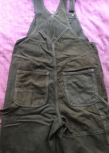 haki denim tulum salopet - Görsel 8