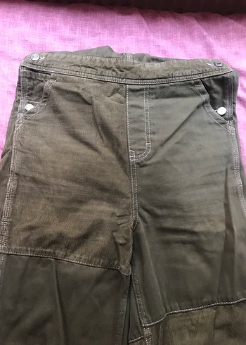 haki denim tulum salopet - Görsel 6