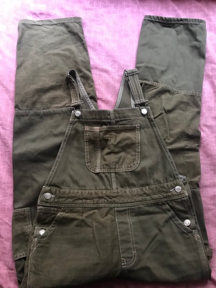 haki denim tulum salopet - Görsel 4