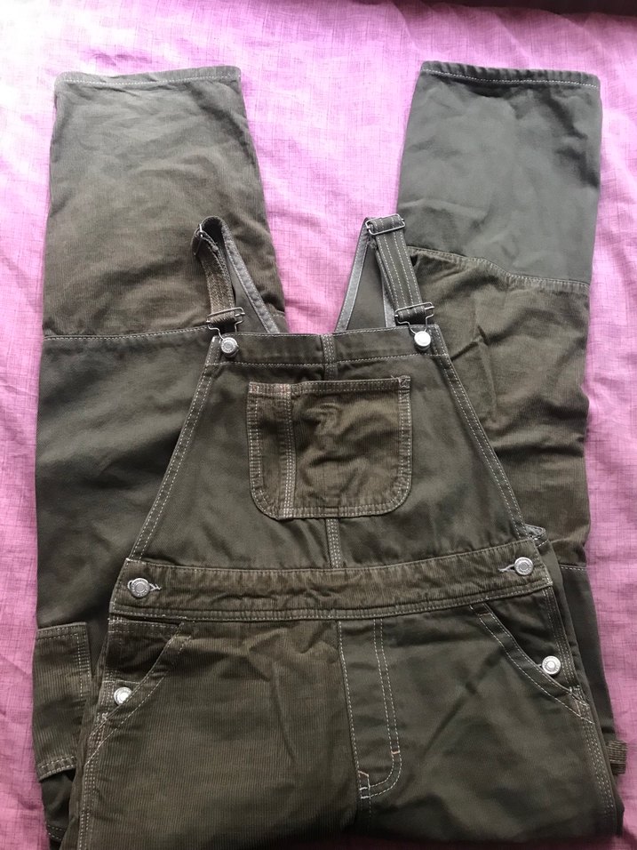 haki denim tulum salopet - Görsel 5