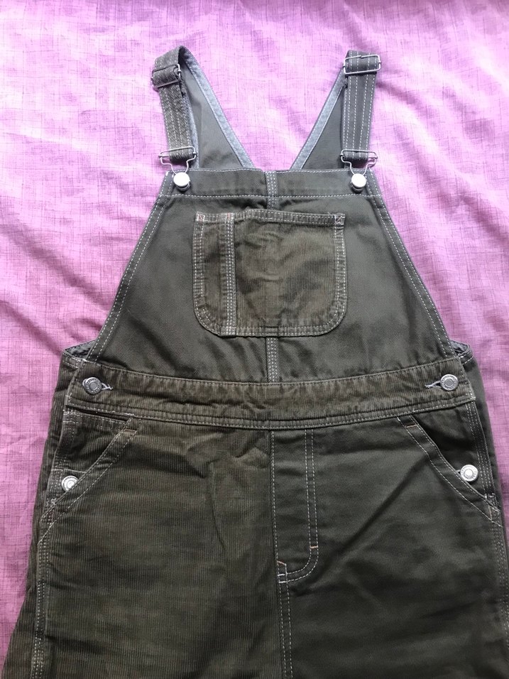 haki denim tulum salopet - Görsel 2