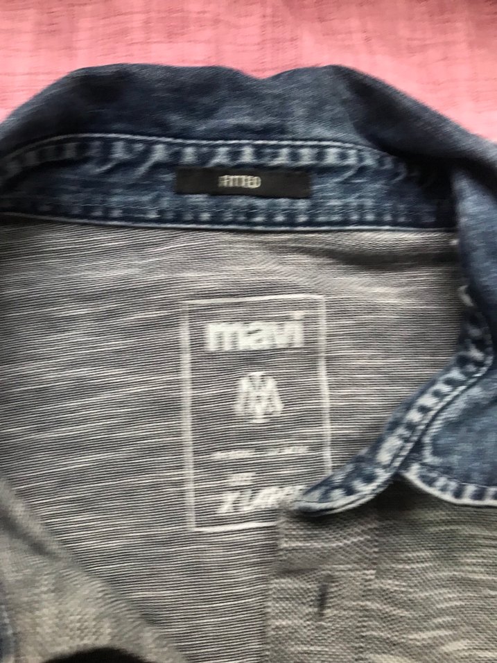 Gri Kısa Kollu Polo Yaka Tişört Mavi - Görsel 2