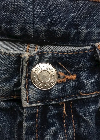 Zara kesik paça mavi jean - Görsel 7