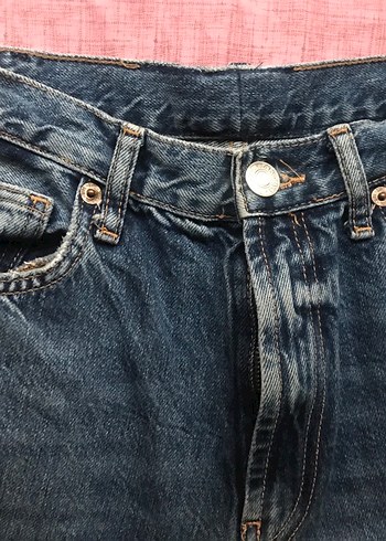 Zara kesik paça mavi jean - Görsel 6