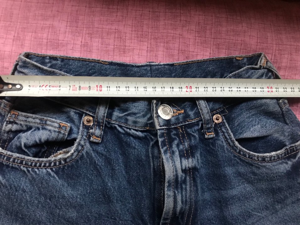 Zara kesik paça mavi jean - Görsel 2