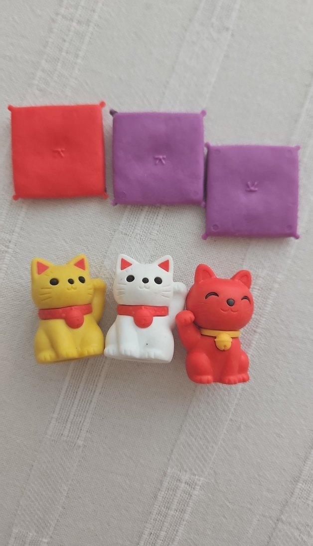 Renkli Mini Kedi Figürlü silgi - Görsel 2