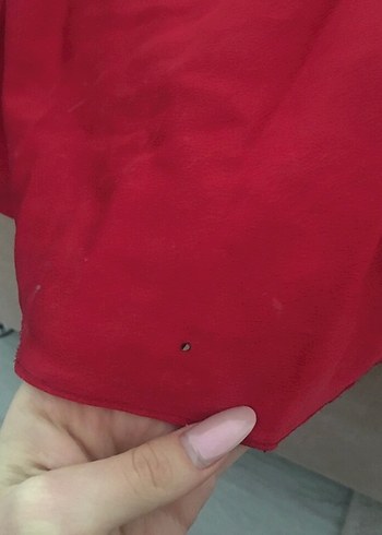 s Beden kırmızı Renk Kırmızı V Yakalı Uzun Drapeli Abiye Elbise