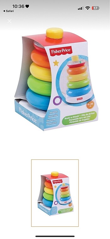 Fisher price eğitici renkli halkalar
