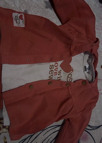 Uzun Kollu Düğmeli Bebek Kız Takımı - Görsel 2