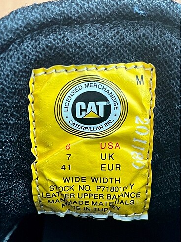 41 Beden CAT erkek bot 41 numara çok az giyildi