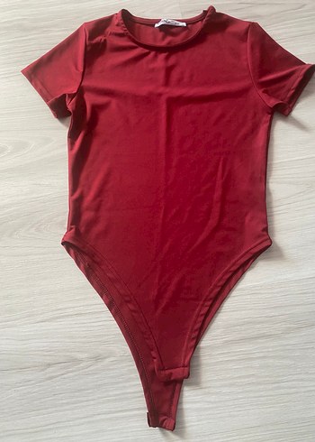 Bordo Kısa Kollu Fitted Bluz Çıtçıtlı
