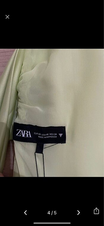 xs Beden yeşil Renk Zara üst