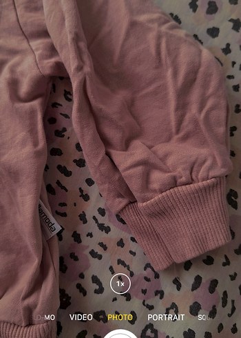 18-24 Ay Beden Düğmeli Pembe Oversize Kız Eşofman Takımı