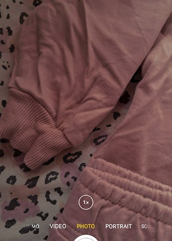 18-24 Ay Beden pembe Renk Düğmeli Pembe Oversize Kız Eşofman Takımı