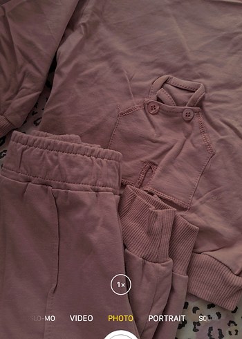 Düğmeli Pembe Oversize Kız Eşofman Takımı