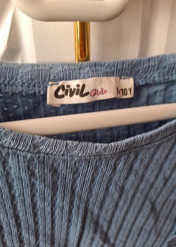 LC Waikiki Kız Çocuk Mavi Keten Pilili Elbise